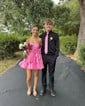 Unique Bubblegum Skater Satin Ruufle Homecoming Dresses