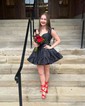 Unique Skater Taffeta Sweetheart Ruffle Homecoming Dresses