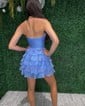 A-line Sweetheart Tiered Ruffle Homecoming Dresses with Bow