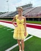 Unique Skater Tulle One Shoulder Cut Out Homecoming Dresses
