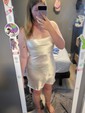 Tight Cowl Neck Satin Backless Homecoming Dresses