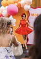 Puffy Backless Satin Homecoming Dresses