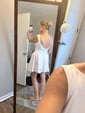 Puffy Backless Satin Homecoming Dresses