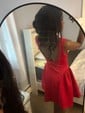Puffy Backless Satin Homecoming Dresses