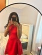 Puffy Backless Satin Homecoming Dresses