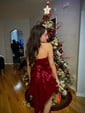 A-line Strapless Satin Homecoming Dresses With Bow