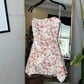 Floral Tight Strapless Satin Ruched Homecoming Dresses
