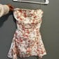 Floral Tight Strapless Satin Ruched Homecoming Dresses