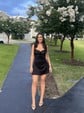 Casual A-line V-neck Satin Homecoming Dresses