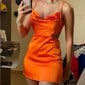Casual Cowl Neck Satin Ruched Bodycon Homecoming Dresses