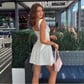 Casual A-line V-neck Satin Homecoming Dresses