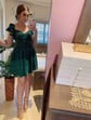 A-line V-neck Ruffle Homecoming Dresses