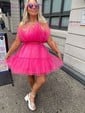 Ball Gown Strapless Tulle Ruched Homecoming Dresses