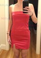 Strapless Satin Bodycon Homecoming Dresses With Split
