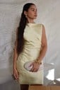 Tight Cowl Neck Satin Backless Homecoming Dresses