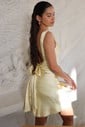 Tight Cowl Neck Satin Backless Homecoming Dresses