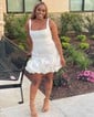 Square Neckline Satin Tiered Ruffle Bodycon Homecoming Dresses
