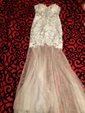 Mermaid Strapless Tulle Corset Prom Dresses With Appliques
