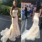 Trumpet/Mermaid Sweetheart Tulle Floor-length Appliques Lace Prom Dresses