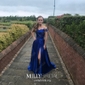 A-line Off-the-shoulder Satin Prom Dresses With Appliques