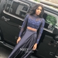 Ball Gown Illusion Lace Satin Long Sleeves Two Piece Prom Dresses
