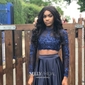 Ball Gown Illusion Lace Satin Long Sleeves Two Piece Prom Dresses