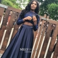 Ball Gown Illusion Lace Satin Long Sleeves Two Piece Prom Dresses