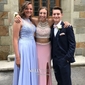 A-line Illusion Chiffon Tulle Cut Out Prom Dresses With Appliques