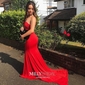 Mermaid Sweetheart Jersey Strapless Prom Dresses