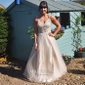 Ball Gown V-neck Floor-length Tulle Prom Dresses With Appliques