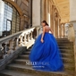 Ball Gown/Princess Sweep Train High Neck Tulle Ruffles Prom Dresses