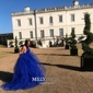 Black Ball Gown High Neck Tulle Backless Cut Out Prom Dresses
