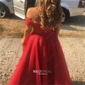 A-line Off-the-shoulder Asymmetrical Tulle Prom Dresses With Appliques