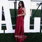 A-line V-neck Satin Cut Out Prom Dresses With Ruched