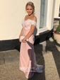 Mermaid Off-the-shoulder Stretch Crepe Modest Prom Dresses With Appliques