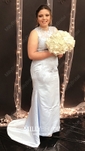 Mermaid Illusion Lace Satin Two Piece Prom Dresses With Appliques