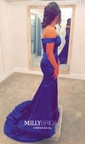 Mermaid Off-the-shoulder Satin Prom Dresses With Split