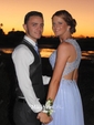 A-line Illusion Chiffon Tulle Cut Out Prom Dresses With Appliques