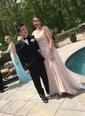 Ball Gown V-neck Tulle Corset Prom Dresses With Appliques