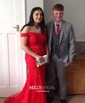 Mermaid Off-the-shoulder Tulle Prom Dresses With Appliques