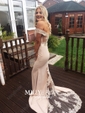Mermaid Stretch Crepe Off-the-shoulder Prom Dresses With Appliques