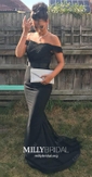 Mermaid Stretch Crepe Off-the-shoulder Prom Dresses With Appliques