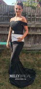 Mermaid Stretch Crepe Off-the-shoulder Prom Dresses With Appliques