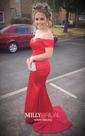 Mermaid Off-the-shoulder Satin Prom Dresses With Split