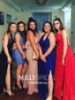 A-line Halter Backless Jersey Prom Dresses With Split
