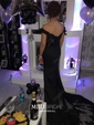 Mermaid Stretch Crepe Off-the-shoulder Prom Dresses With Appliques