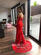 Mermaid Stretch Crepe Off-the-shoulder Prom Dresses With Appliques