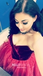 Ball Gown V-neck Velvet Tulle Ruffle Prom Dresses