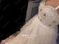 Ball Gown Strapless Tulle Ruffle Tiered Prom Dresses With Beading