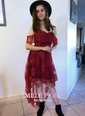 A-line Sweetheart Lace Asymmetrical Homecoming Dresses